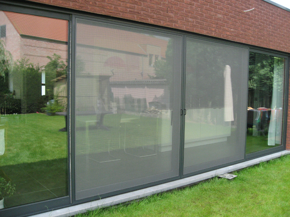 Dubbele schuifvliegendeur zonder tussenregel